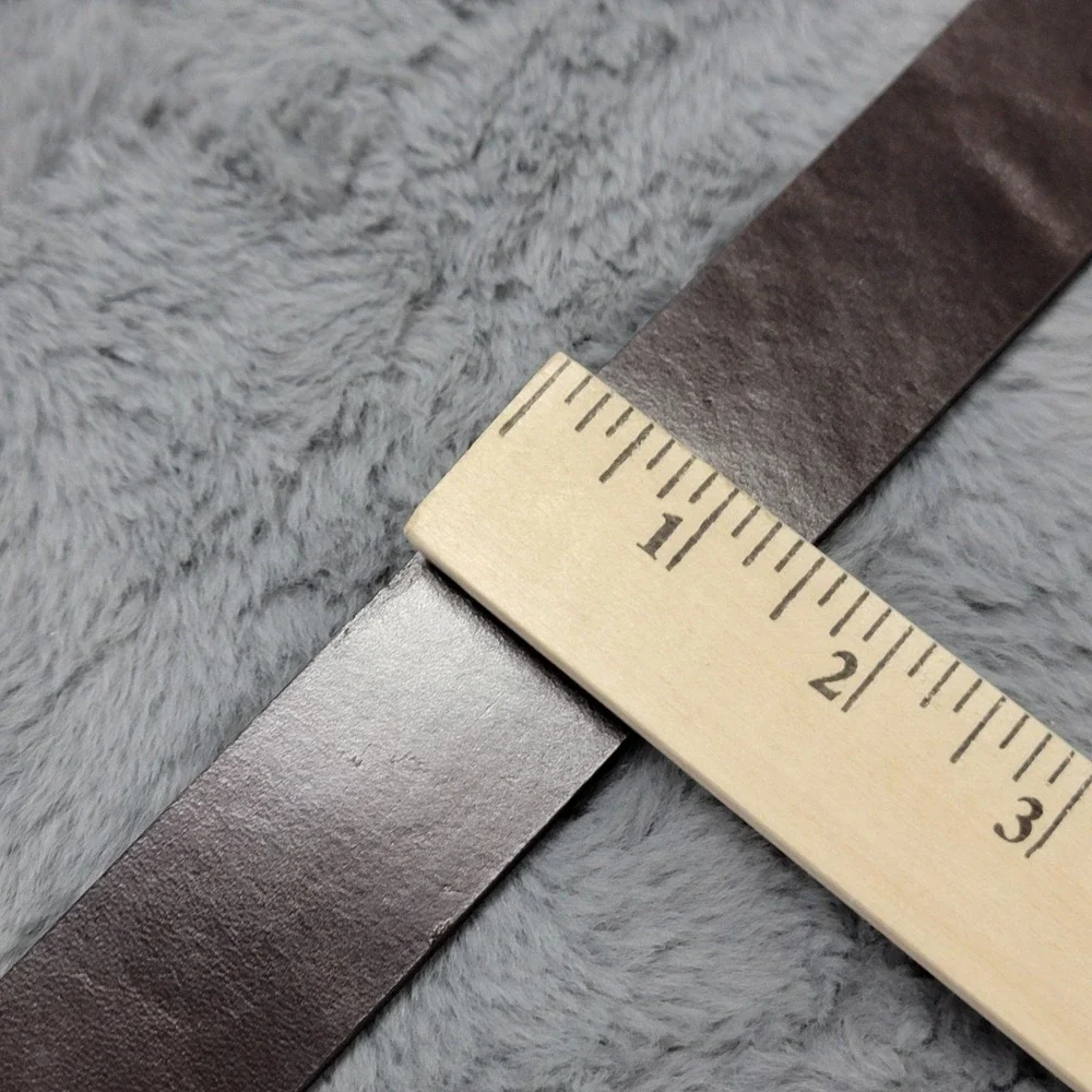 Unmarked 7 Lucky Belt Mens 36 Brown Cowhide Leather Dress Brass Buckle Huckberry